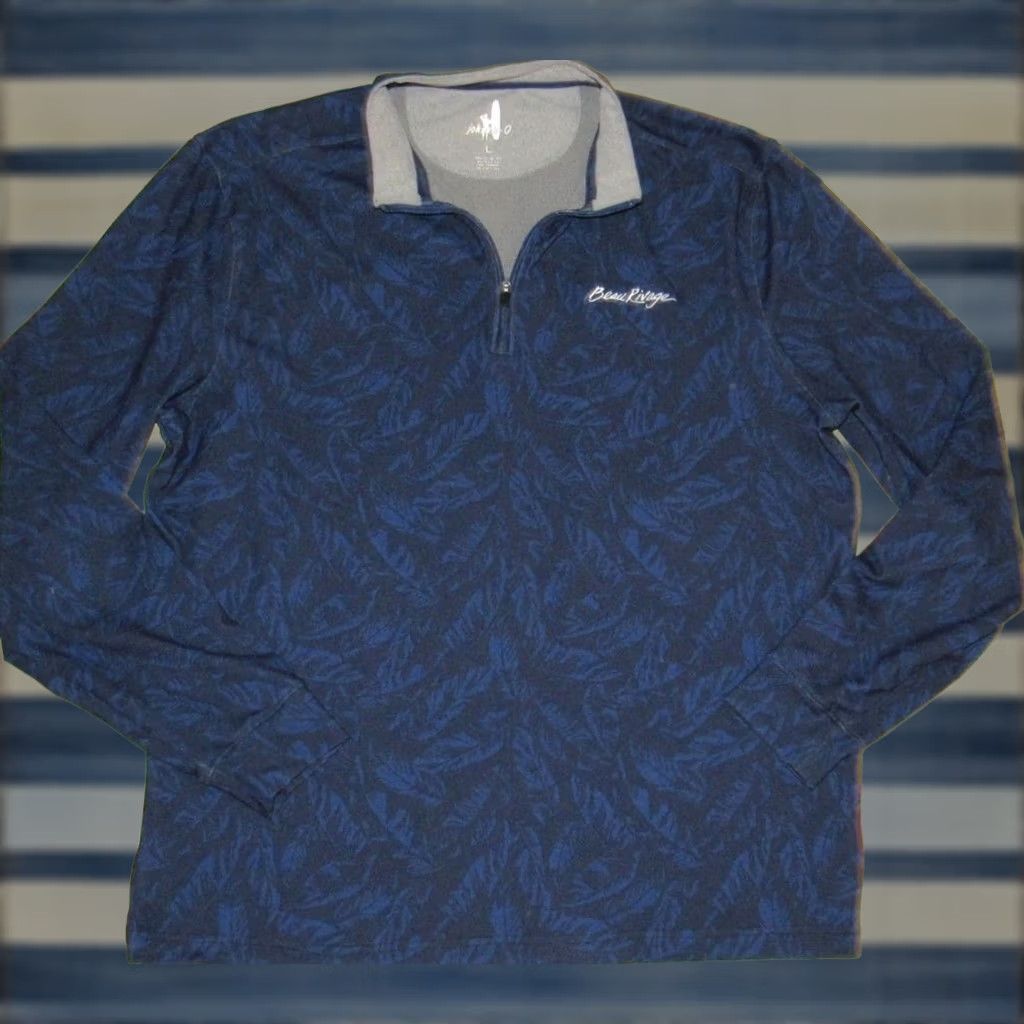 johnnie-O JOHNNIE O Navy Blue Quarter Zip Sweater Large Men XS? Size US L / EU 52-54 / 3 - 1 Thumbnail