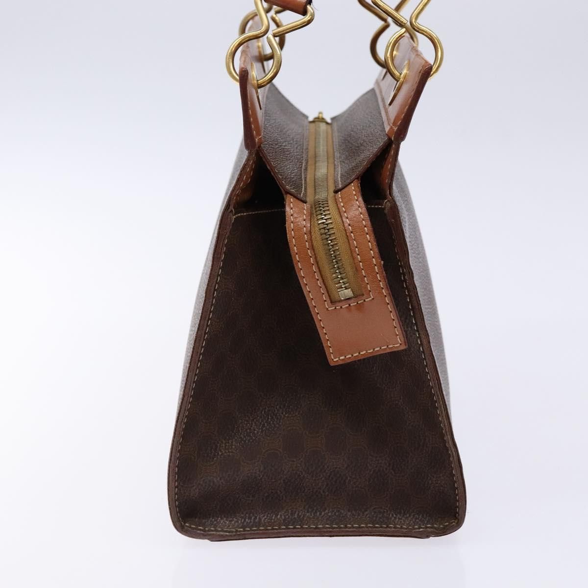 Celine CELINE Macadam Canvas Hand Bag Pvc Leather Brown Gold Size ONE SIZE - 5 Thumbnail