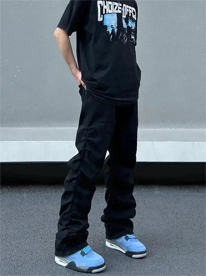 Japanese Brand × Jean Loose flared distressed zipper split jeans Size US 30 / EU 46 - 6 Thumbnail