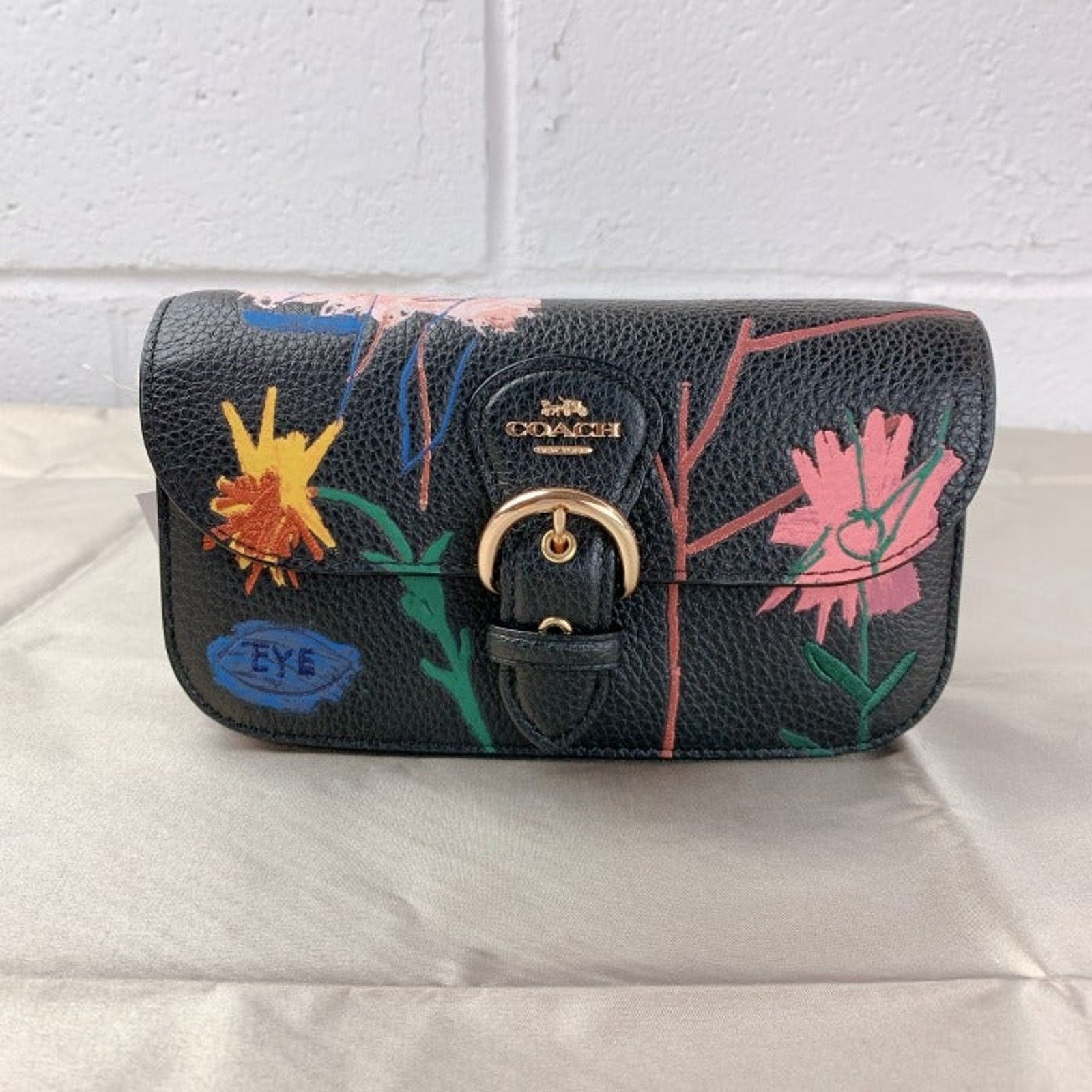 image of Coach C5586 X Jean-Michel Basquiat Kleo Xbody Leather Black, Women's