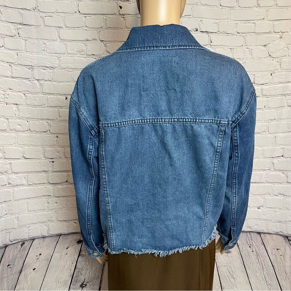 Michael Kors NWT New $130 Michael Kors Denim Frayed Hemline Rivera Blue Size S / US 4 / IT 40 - 3 Thumbnail