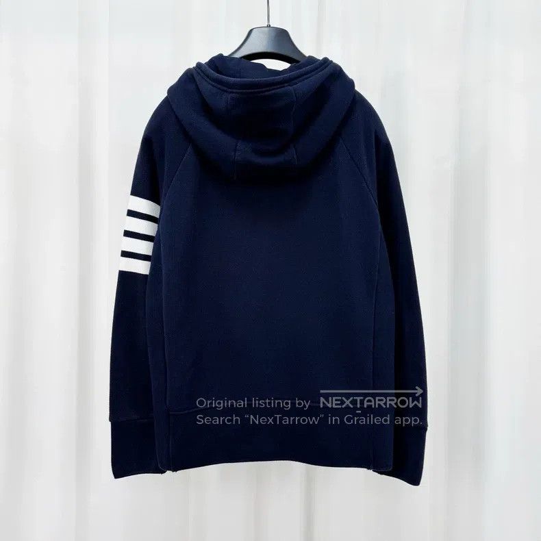 Thom Browne Thom Browne Navy Blue Knit Zip-Up Jacket Size US M / EU 48-50 / 2 - 2 Thumbnail