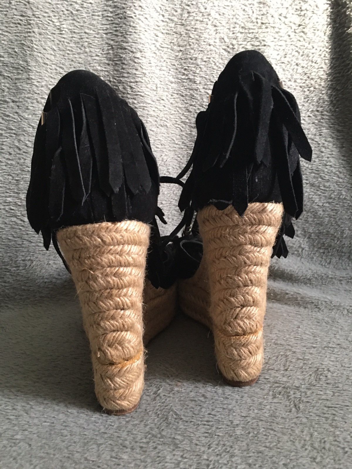 Gucci GUCCI Espadrilles Black Suede Wedge Sandals EU40 Size US 10 / IT 40 - 6 Thumbnail