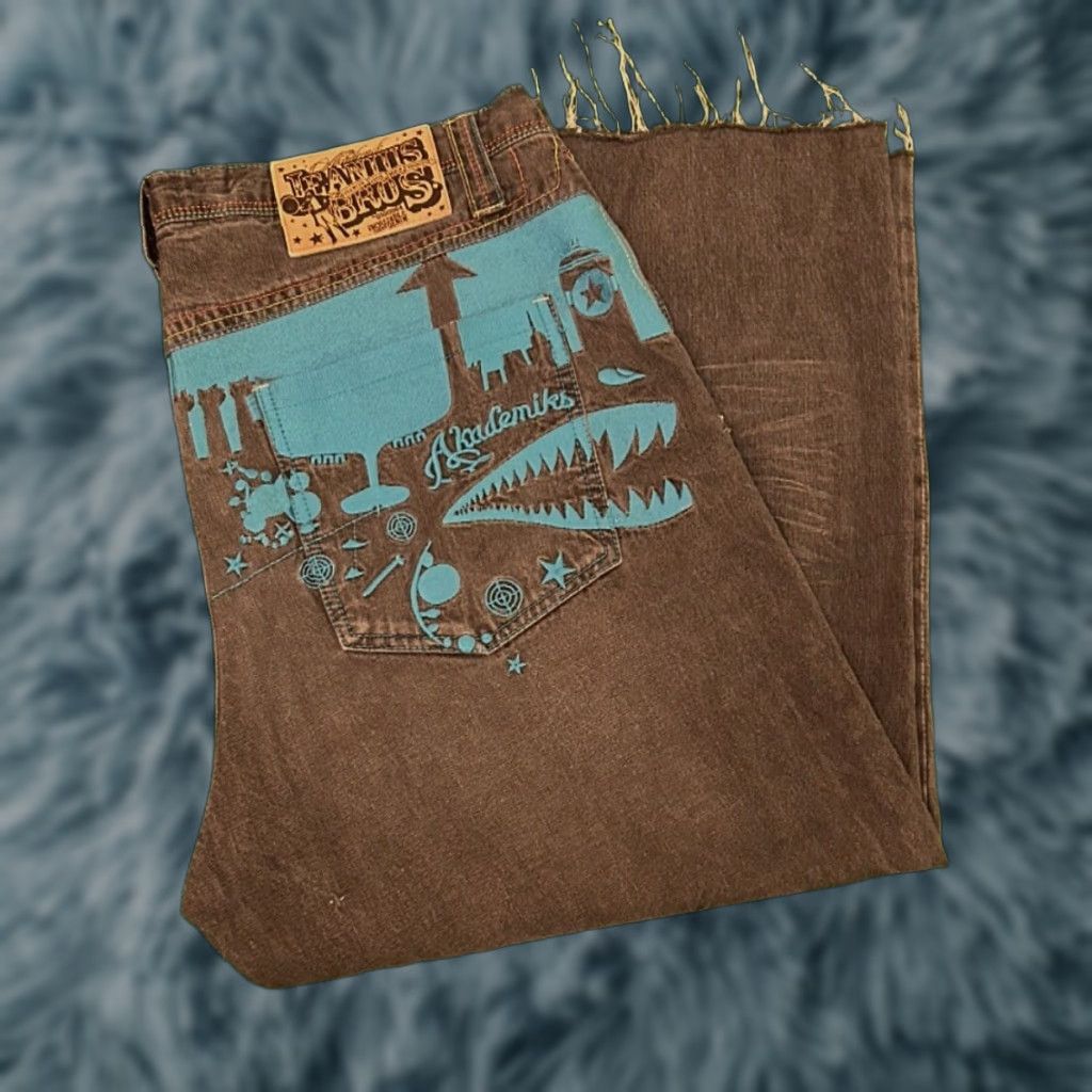 Akademiks VINTAGE Akademiks Jeans Men's 38 Baggy Cut Off Distressed Grunge Skater Y2K Wide-Leg Distressed Jeans Size US 38 / EU 54 - 1 Thumbnail