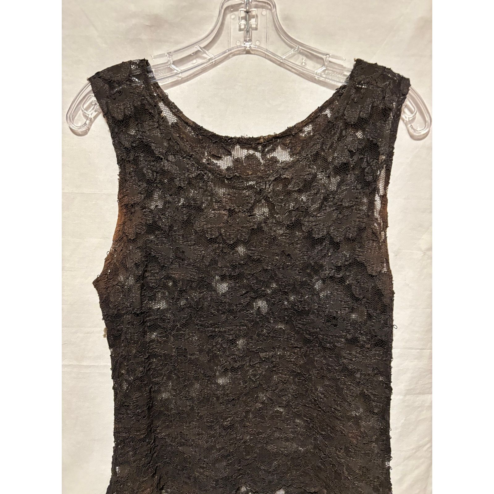 Vintage Lew Magram Vintage Blk Stretch Lace Top Cami Scallop Bottom Size M / US 6-8 / IT 42-44 - 4 Thumbnail