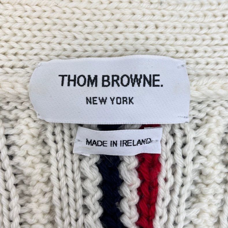 Thom Browne Thom Browne Size 42Classic logo twist cardigan in off-white Size US XS / EU 42 / 0 - 5 Thumbnail
