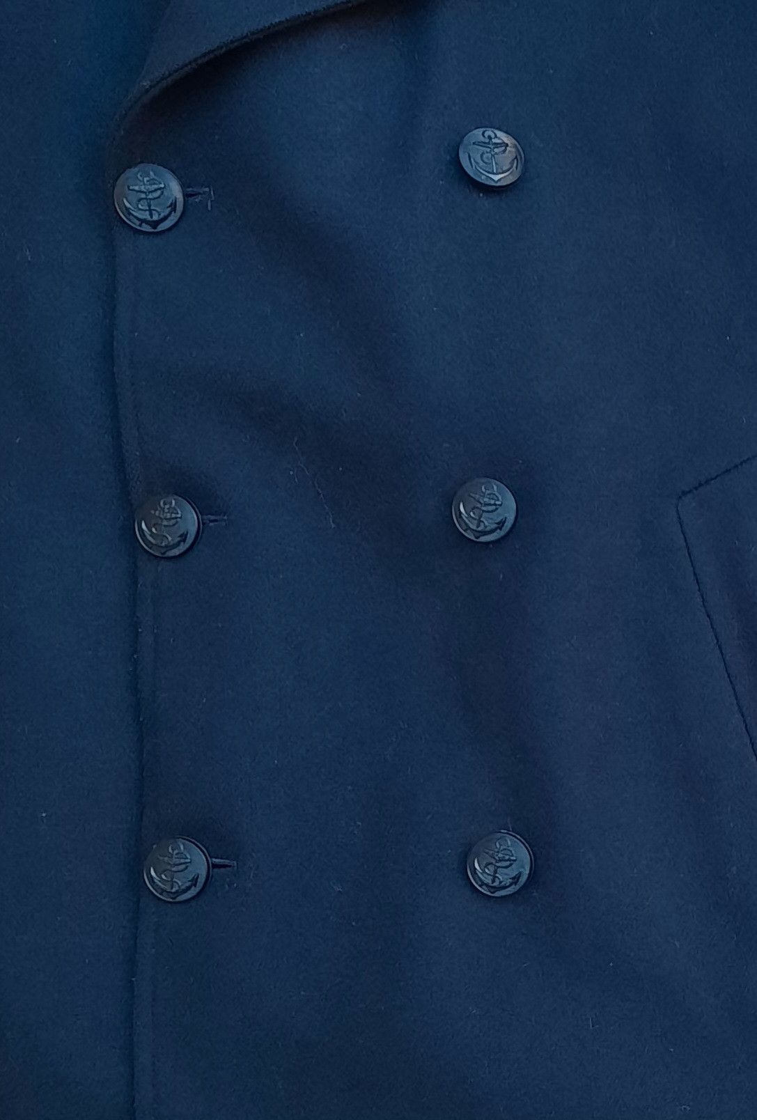Burberry Burberrys Navy Wool Classic mens Double Breasted pea coat Size US L / EU 52-54 / 3 - 4 Thumbnail