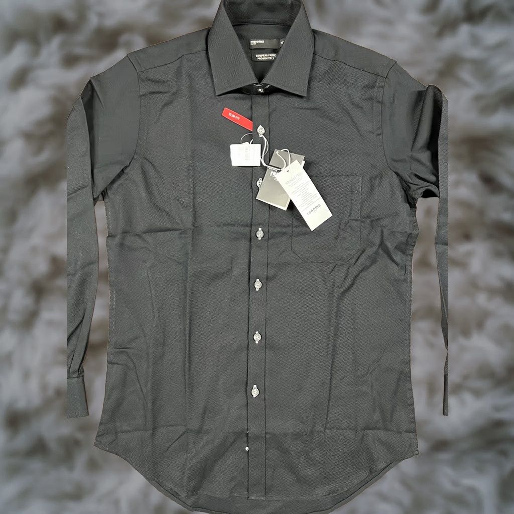 Vintage VINTAGE Renoma Classic Men's Shirt 15 Black Slim Button-Down | NWT Size US M / EU 48-50 / 2 - 1 Thumbnail