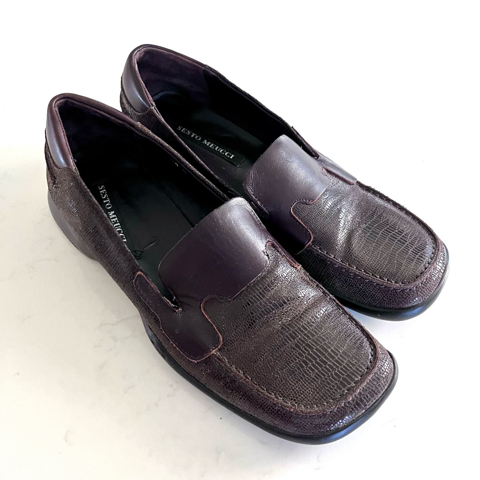 Other Sesto Meucci Women’s Brown Snakeskin Leather Loafers Size US 8.5 / IT 38.5 - 1 Thumbnail
