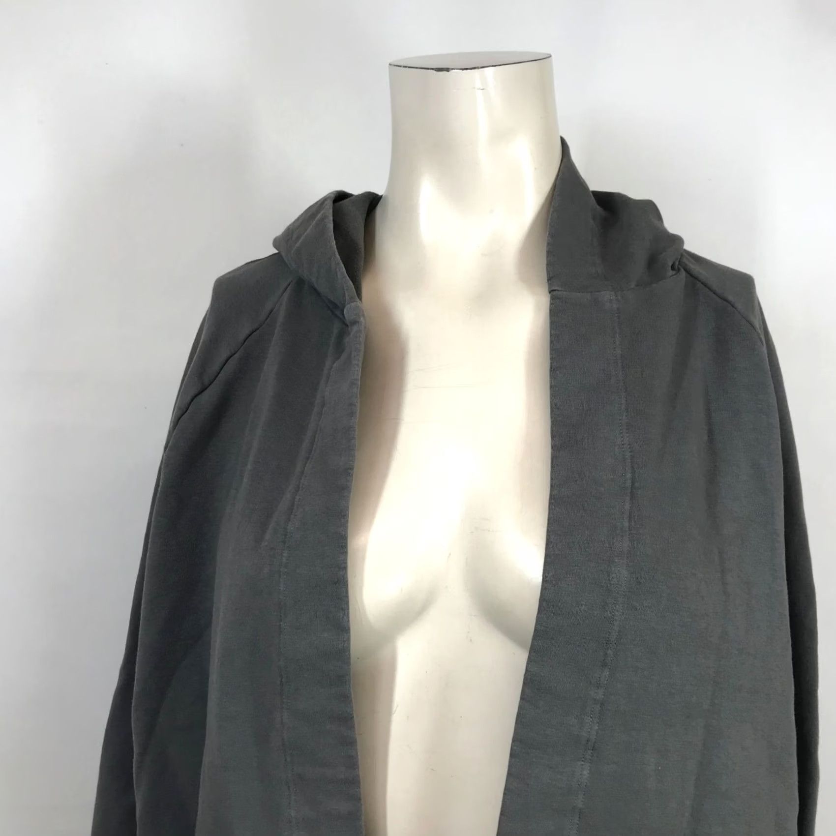 Vintage STATESIDE WOMEN'S XS GRAY LONG SLEEVE OPEN FRONT HOODED COTTON BLEND JACKET Size XS / US 0-2 / IT 36-38 - 2 Thumbnail