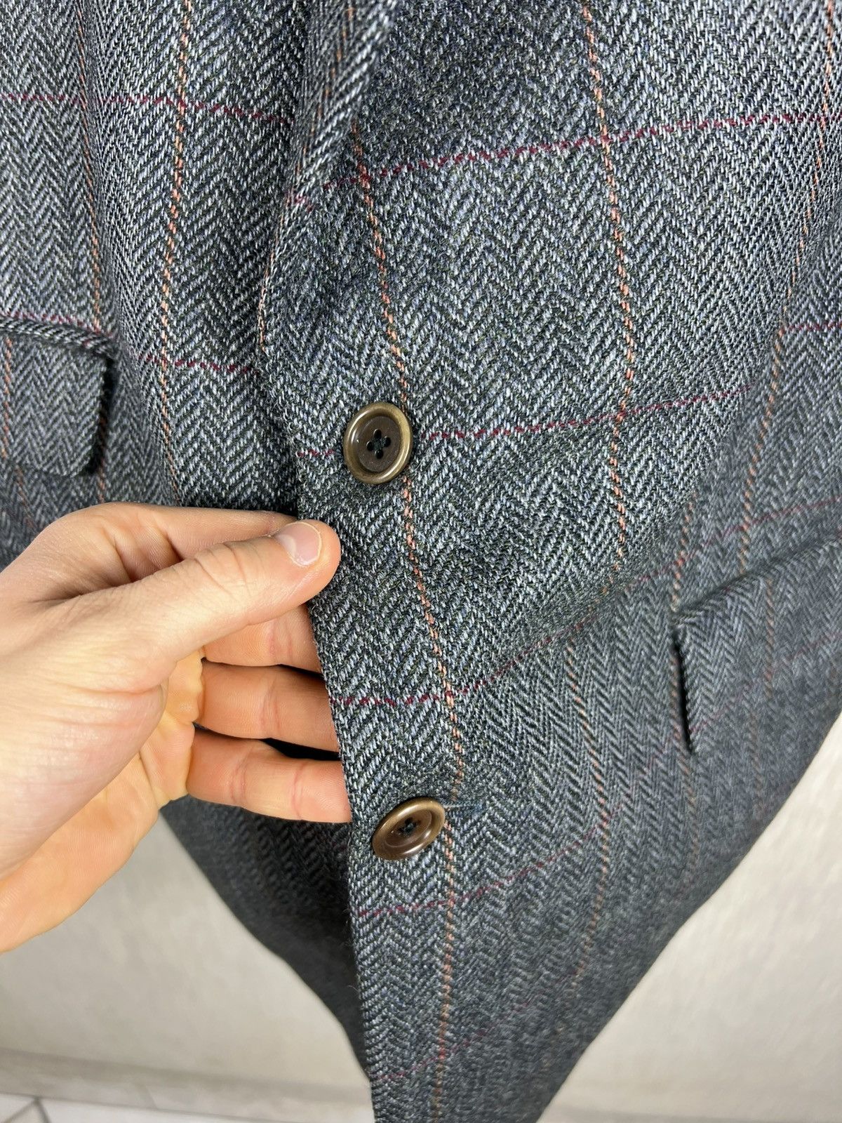 SCABAL Vintage 80s Scabal wool herringbone blazer jacket tweed Size US L / EU 52-54 / 3 - 19 Thumbnail