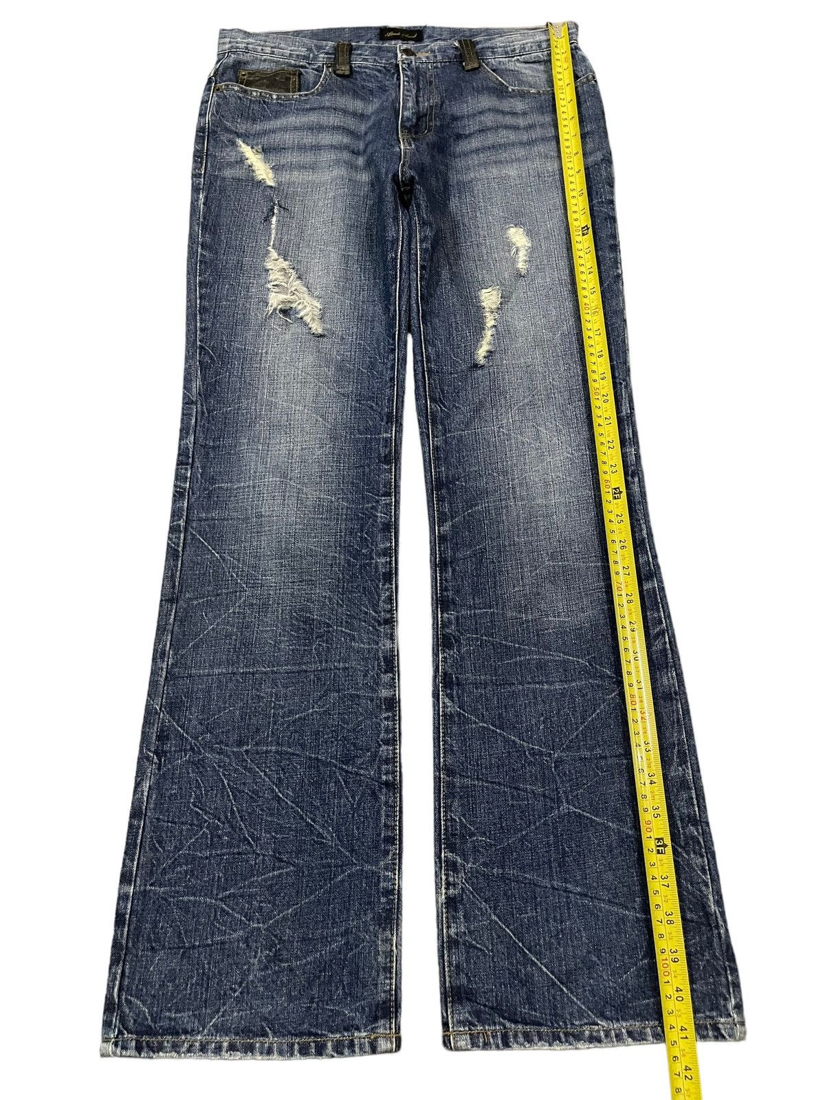 Hysteric Glamour Vintage Japanese Brand Blue Wash Style Distress Bootcut Jean Size US 33 - 10 Thumbnail