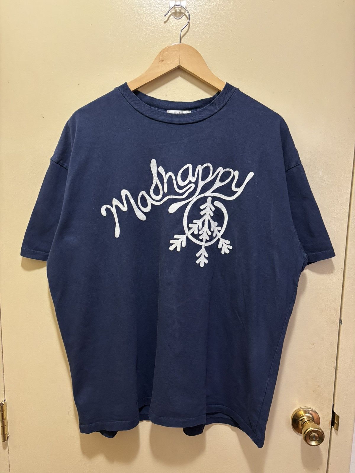 Madhappy Navy Blue Cotton T-Shirt Loungewear Summer, Men's