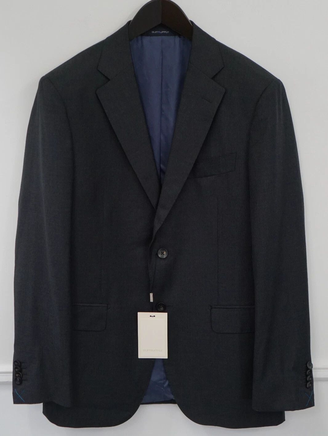 Suitsupply Men Suitsupply Blazer Napoli Charcoal Grey REDA Wool US46L Size 46L - 1 Thumbnail