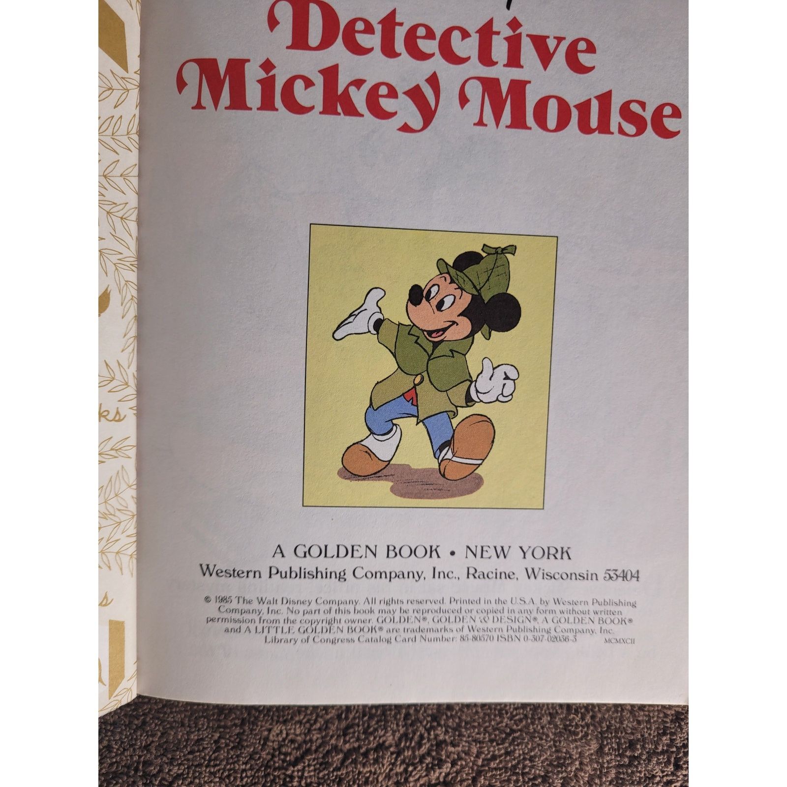 Disney Mickey Mouse Detective Book Vintage 1985 Size ONE SIZE - 3 Thumbnail