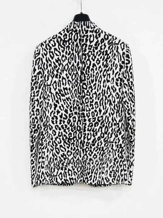 Saint Laurent Paris Saint Laurent Paris Black and White Leopard Print Jacket Size US M / EU 48-50 / 2 - 2 Thumbnail