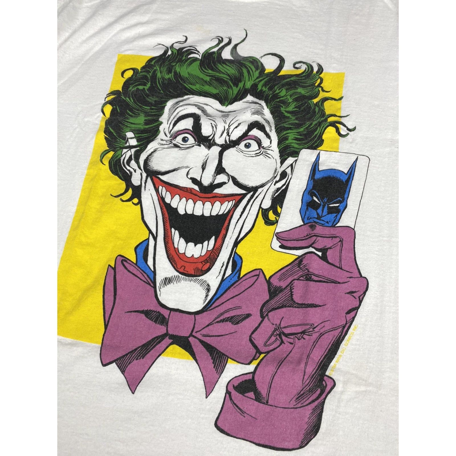 Vintage VINTAGE Batman Joker 1988 T Shirt Graphic Tee Single Stitch JG Hook Mens XL White Size US XL / EU 56 / 4 - 2 Thumbnail