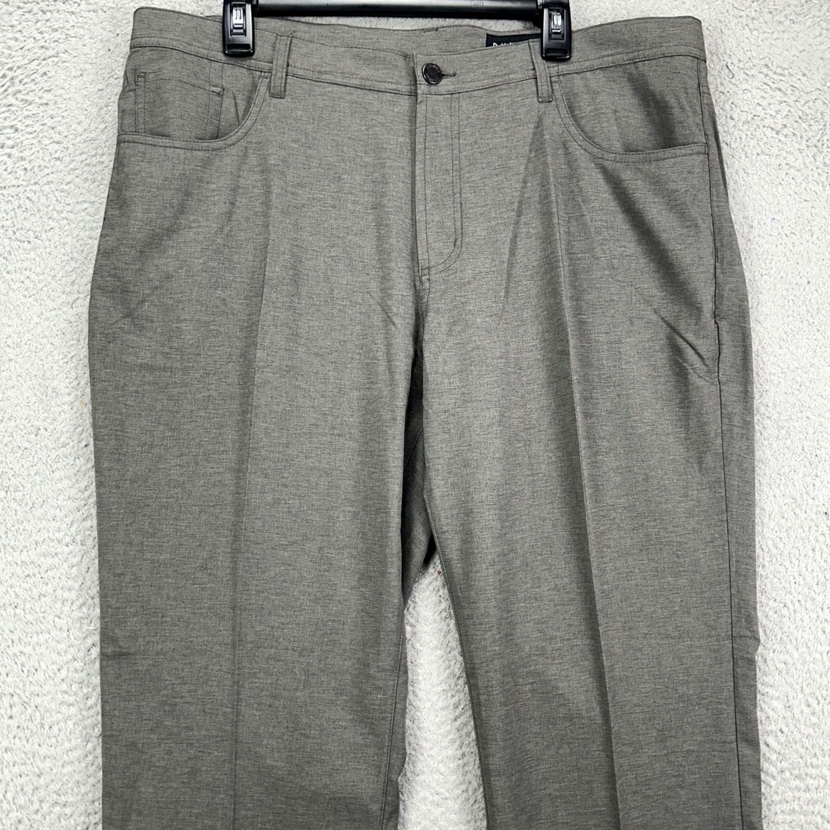 Vintage Dunning Golf Mens Chino Pants 38X30 Grey Performance Tech Stretch Flat Front Size US 38 / EU 54 - 3 Thumbnail