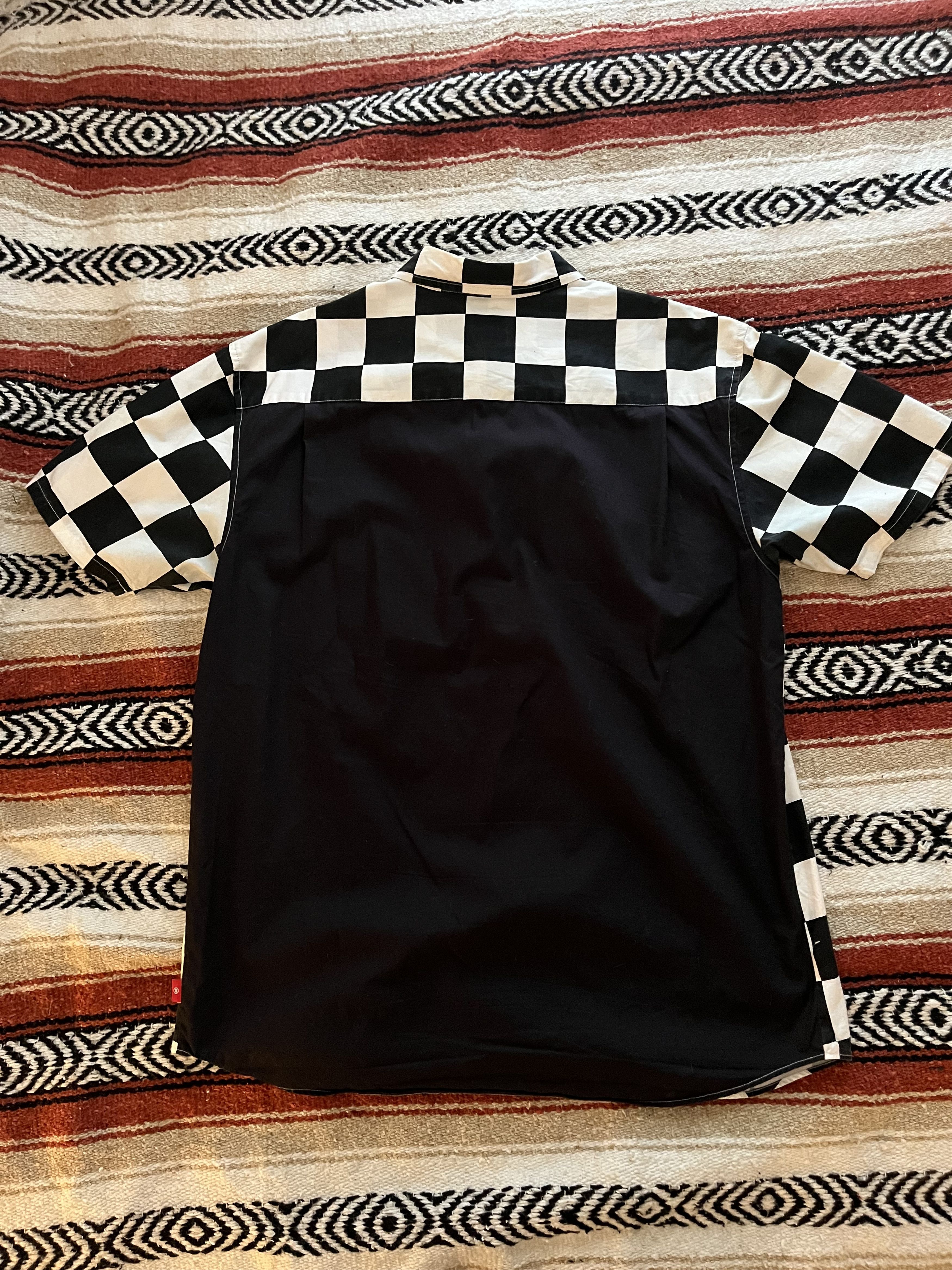 Stussy Stüssy Checkered Button-Up Shirt (Black/White) Size US XXL / EU 58 / 5 - 3 Thumbnail