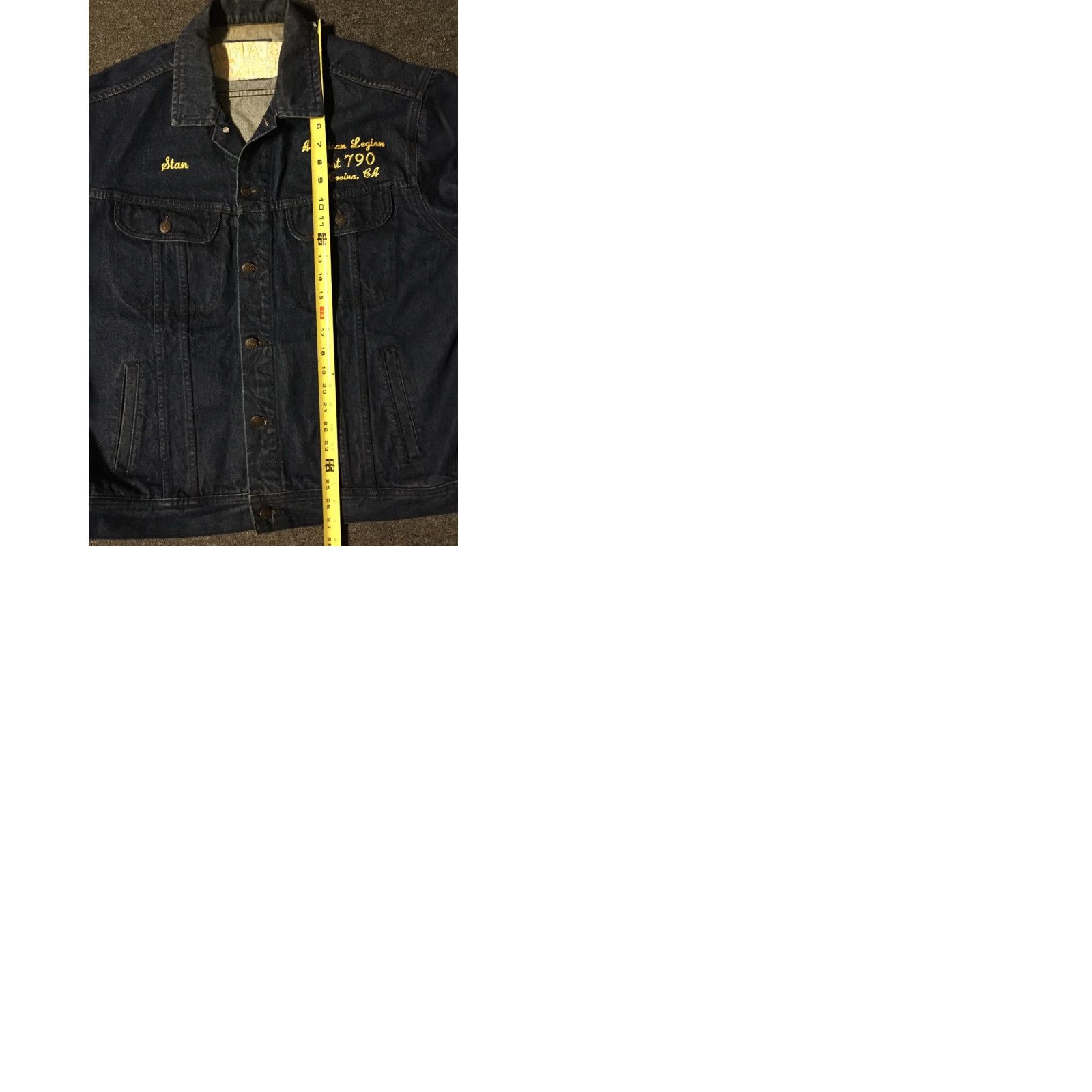 Lee VINTAGE Lee Denim Jacket US Army 5th Special Forces Vietnam Bald Eagle American Flag Blue L Men Jacket 80s 90s Size US L / EU 52-54 / 3 - 9 Thumbnail