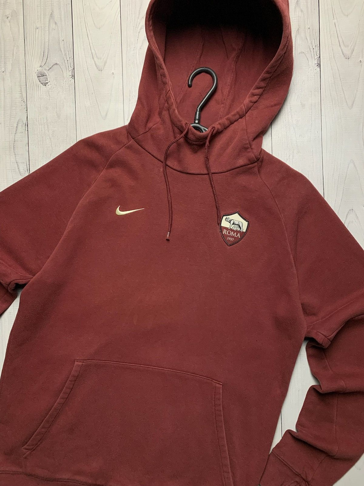 Nike × Vintage Vintage Nike AS Roma soccer hoodie size S Size US S / EU 44-46 / 1 - 2 Thumbnail