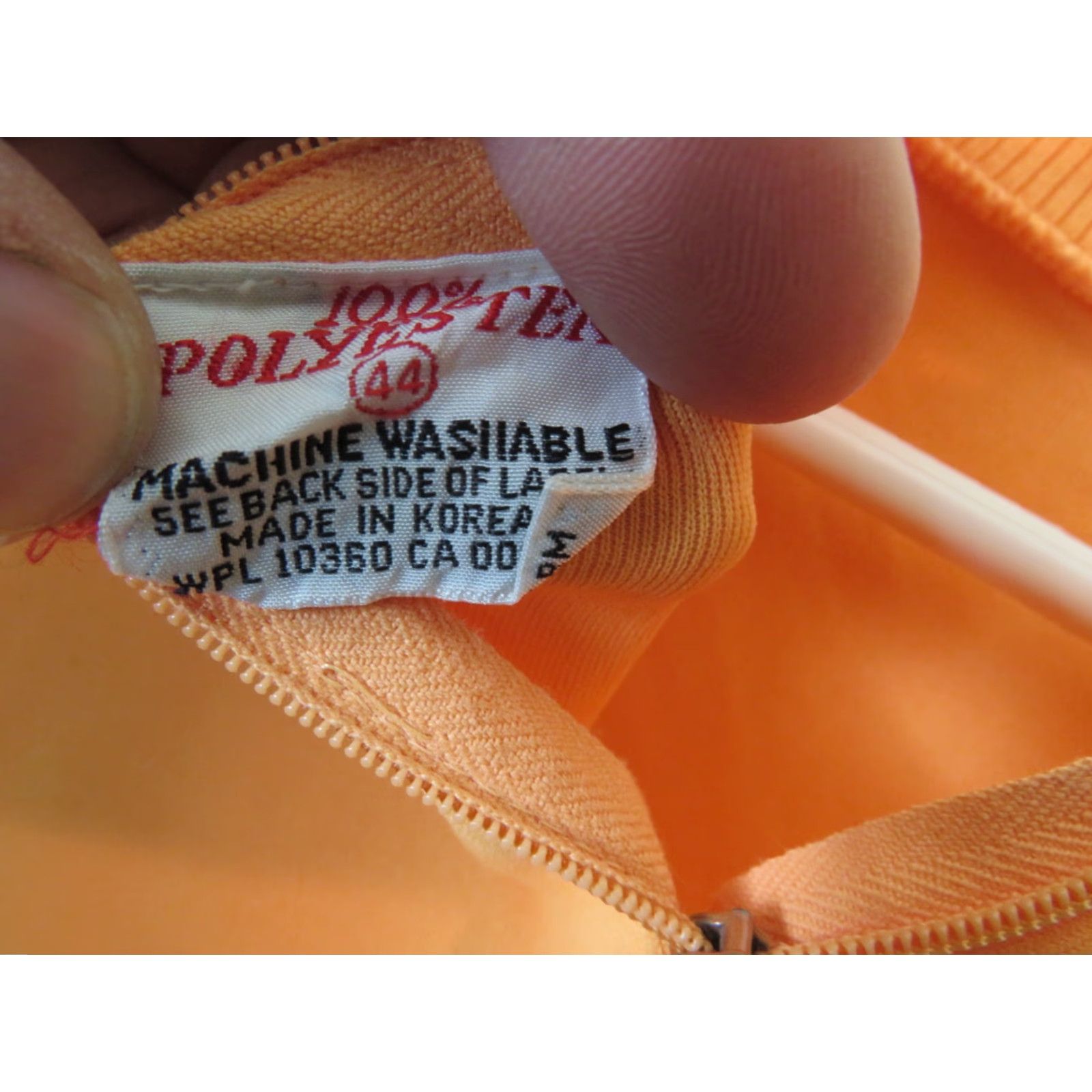 Vintage VINTAGE polyester top shirt orange 1960-70s size 44 zip collar Henley Size M / US 6-8 / IT 42-44 - 4 Thumbnail
