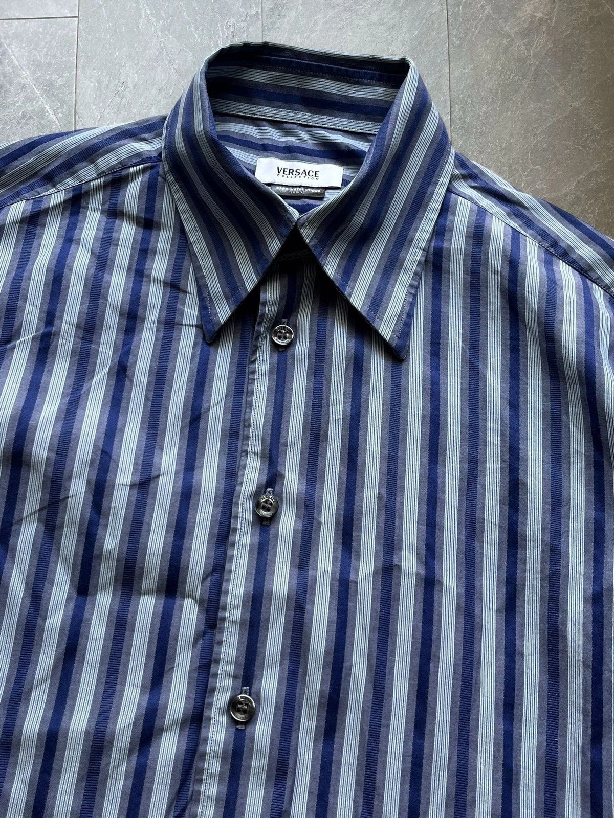 Versace Versace Collection Size 15 1/2 | 39 L Shirt Stripped 2010s Size US L / EU 52-54 / 3 - 11 Thumbnail