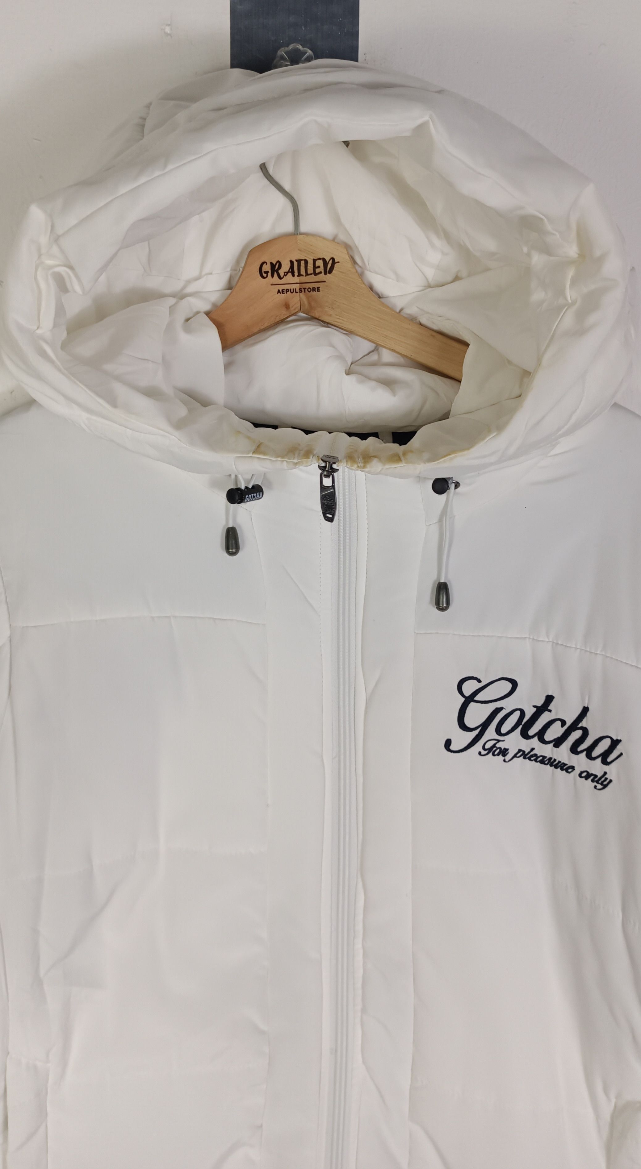 Gotcha GOTCHA Big Spell Out Puffer Hoodie Jacket Size US M / EU 48-50 / 2 - 7 Thumbnail