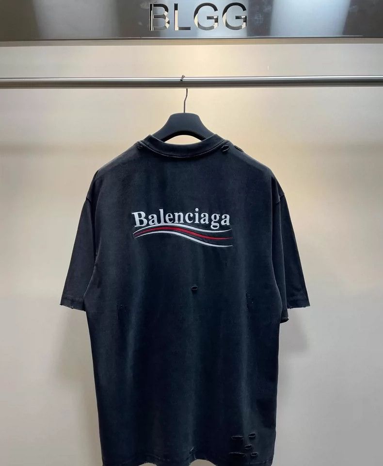 Balenciaga Balenciaga Anti-wear design wave cola short sleeve T-shirt Size US XL / EU 56 / 4 - 2 Thumbnail