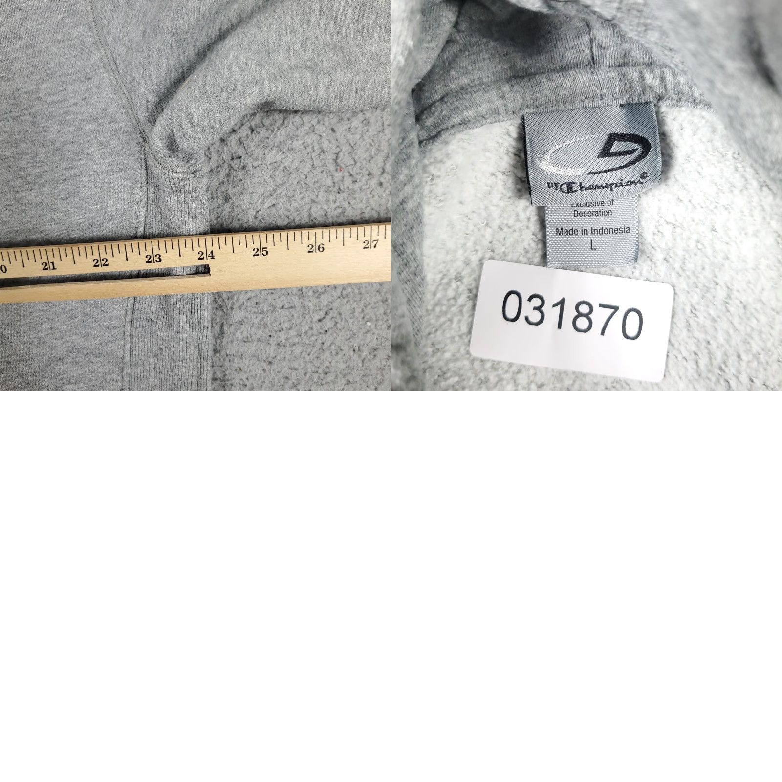 Champion Champion Hoodie Mens Large Gray Casual Pullover Sweatshirt Size US L / EU 52-54 / 3 - 8 Thumbnail