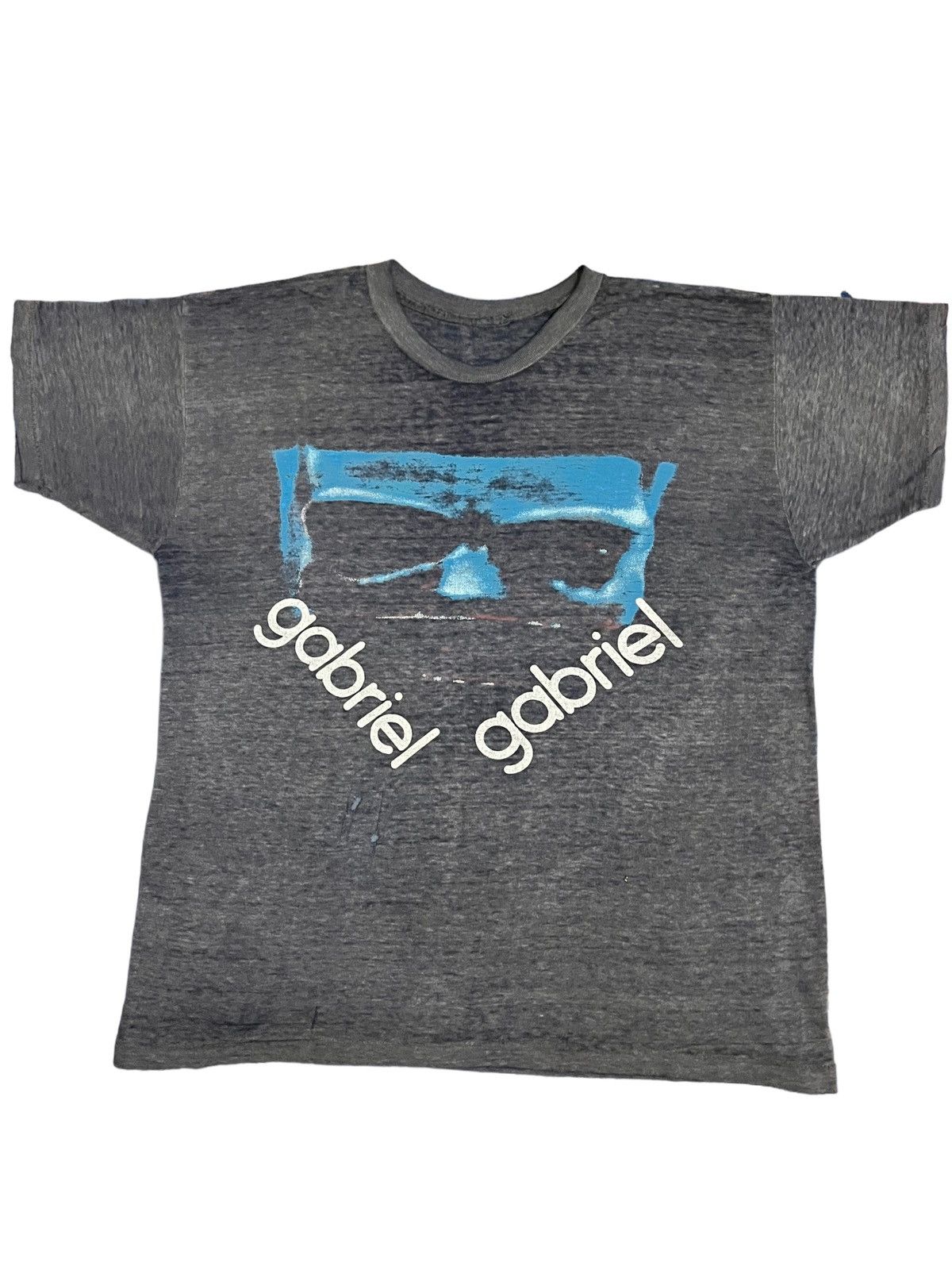 image of Band Tees x Rock Band Vintage 1982 Peter Gabriel Tour T Shirt in Black, Men's (Size Large)