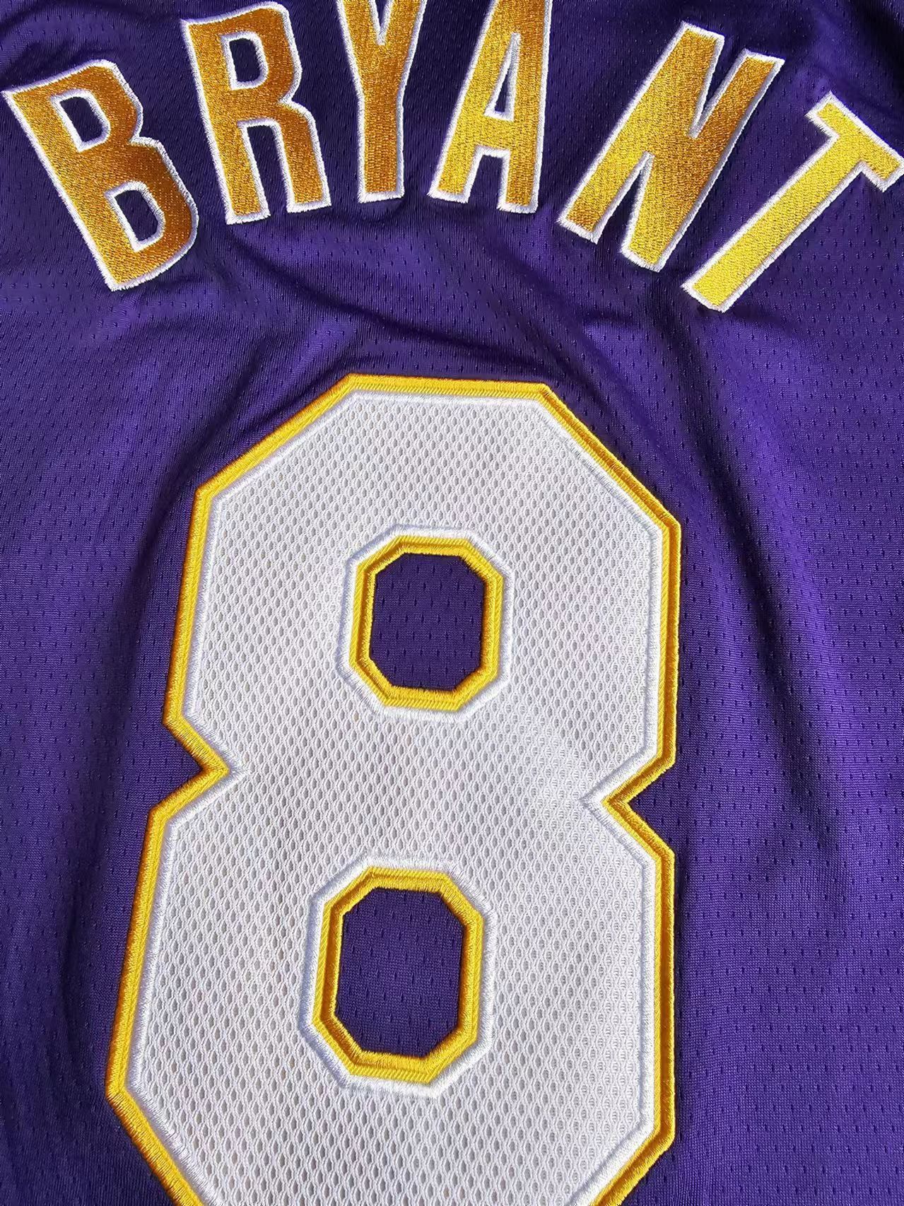 NBA 2001 02 Laker #8 Kobe Bryant Jersey Purple Double Stitched Size US M / EU 48-50 / 2 - 4 Thumbnail