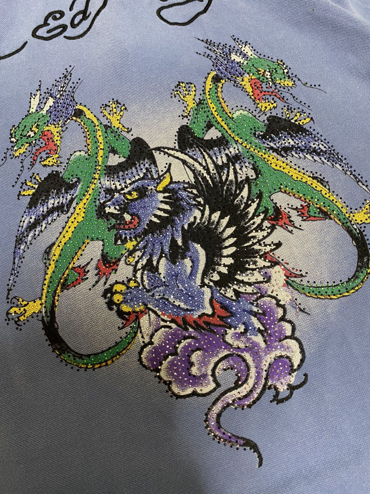 Christian Audigier × Ed Hardy × Vintage Vintage Y2K Ed Hardy By Christian Audigier Big Logo Polo Size US XXL / EU 58 / 5 - 7 Thumbnail