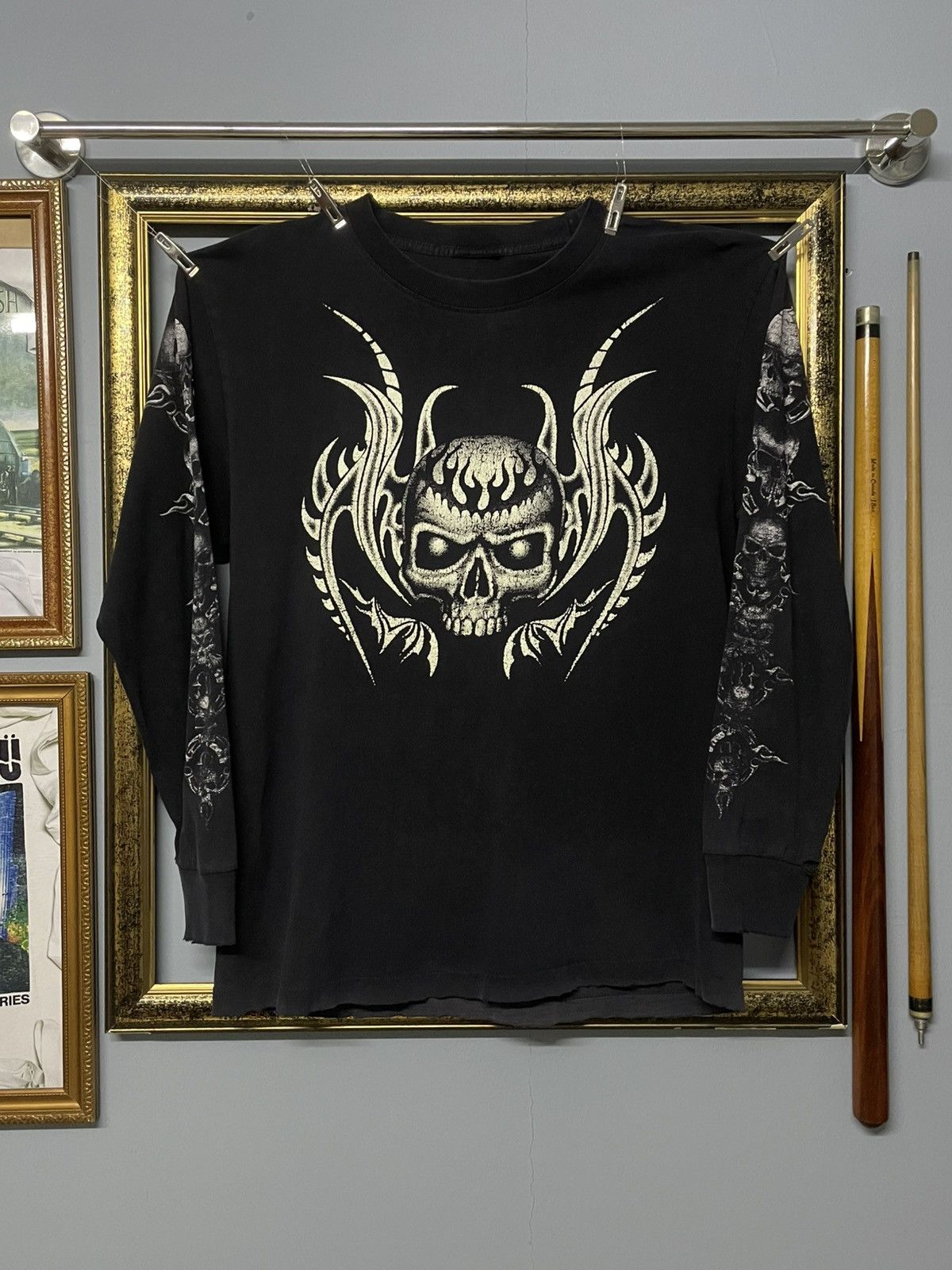 Vintage Vintage 1990s Skull Satan Big Head Sunfaded Distressed Tee Size US M / EU 48-50 / 2 - 1 Thumbnail