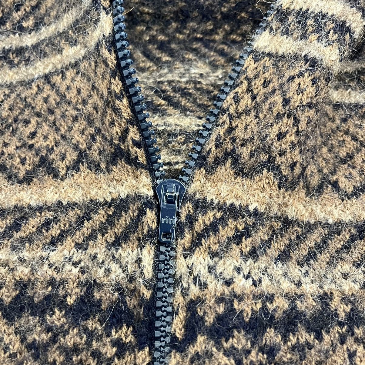 Other Vintage 80s Ates Tricots Brown Pattern Wool 1/2 Zip Sweater Size S / US 4 / IT 40 - 3 Thumbnail