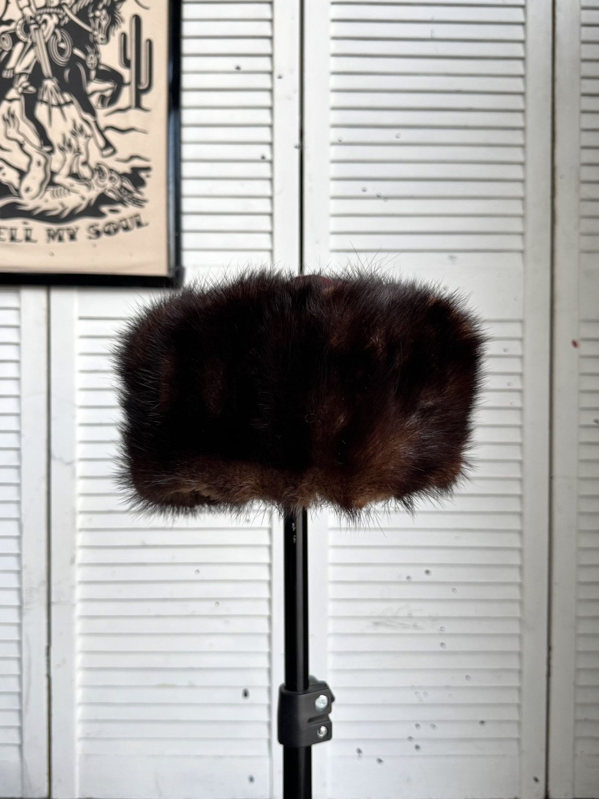 Vintage Vintage 1970s Suede & Fur Ushanka Hat Brown Burgundy Trapper Size ONE SIZE - 4 Thumbnail