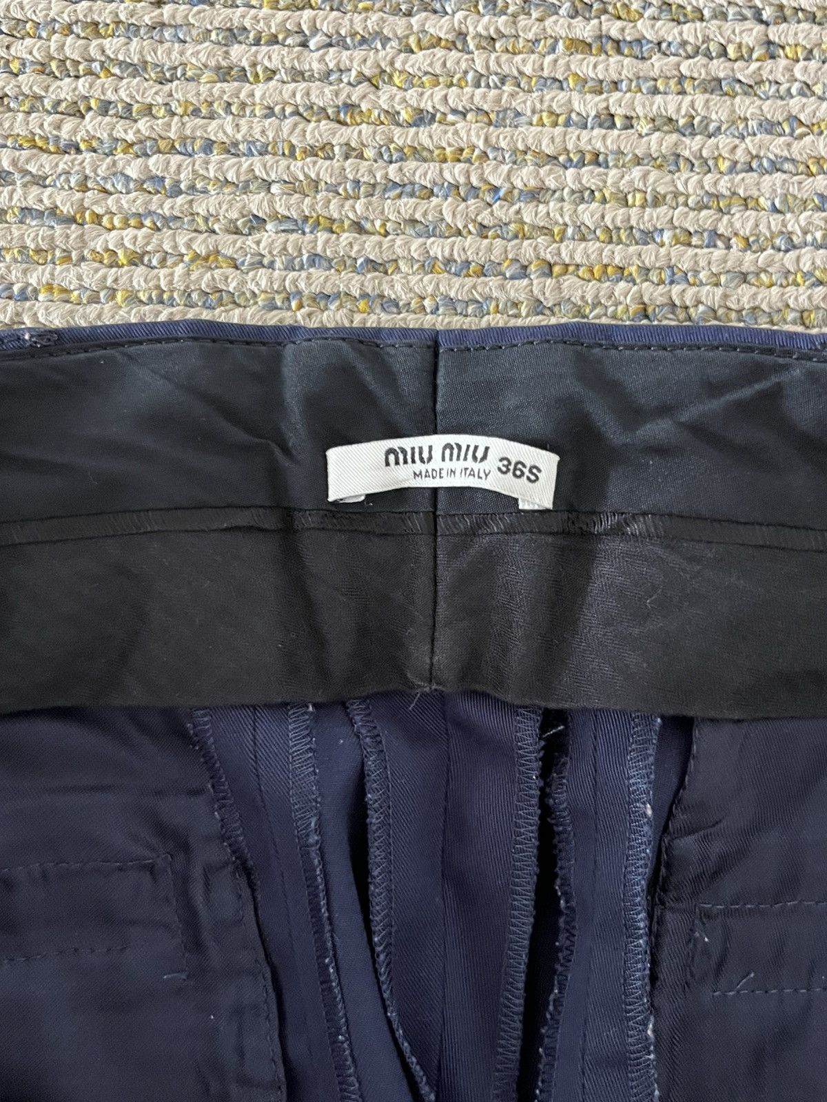 Miu Miu Navy Cropped Logo Patch Pants Size 25" / US 0 / IT 36 - 4 Thumbnail