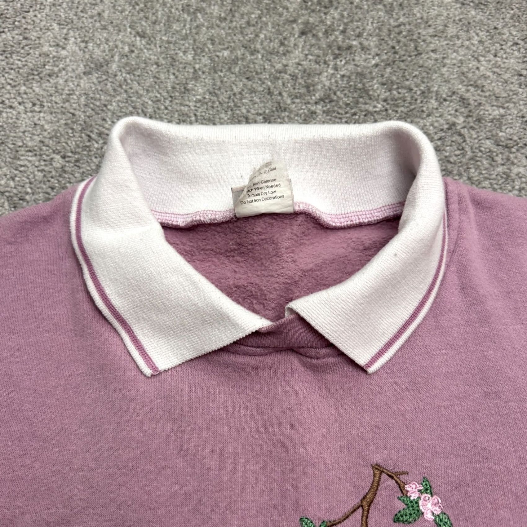 Pinko Adrian Whitfield Embroidered Pullover Sweatshirt Womens Large Petite Pink Collar Size L / US 10 / IT 46 - 5 Thumbnail