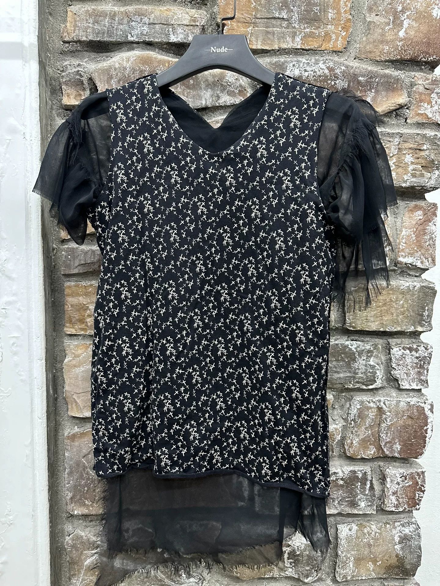 Comme des Garcons Sheer Black Short Sleeve Top Size S / US 4 / IT 40 - 1 Thumbnail