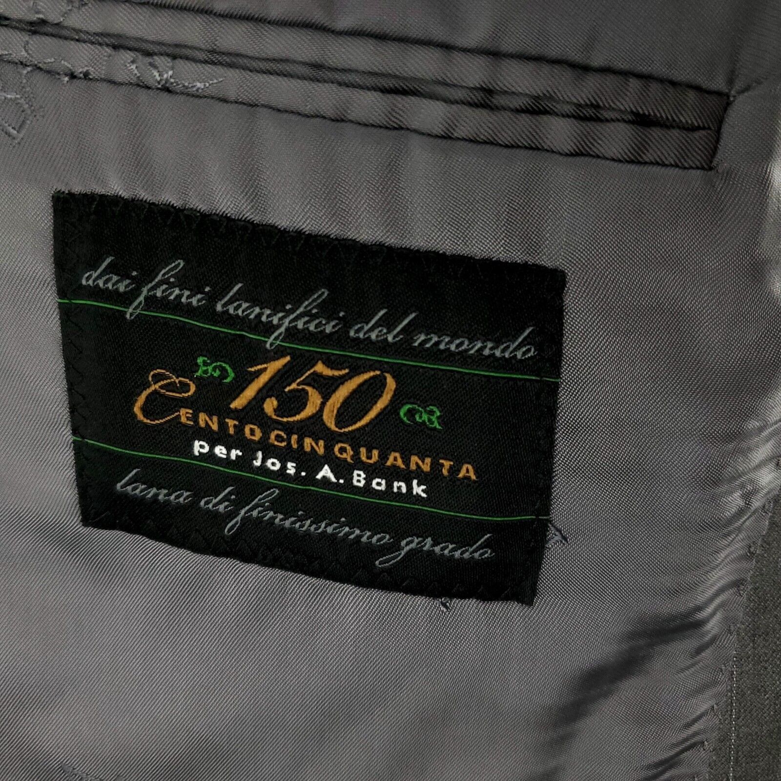Jos. A. Bank Jos A Bank Signature 150s Wool 2 Button 2 Piece Suit 40R Gra Size 40R - 10 Thumbnail
