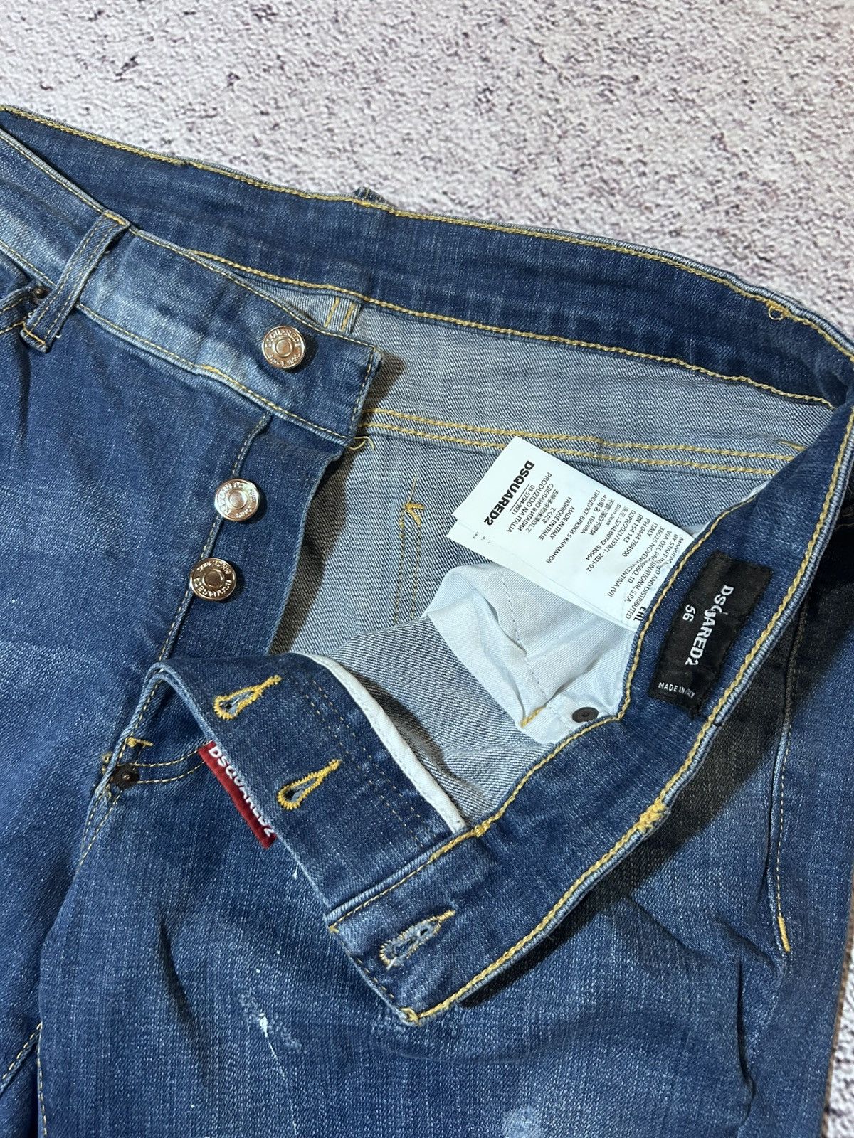Dsquared2 DSQ2 Dsquared2 Slim Jean “D-6190” Distressed Paint-Splatter Size US 32 / EU 48 - 5 Thumbnail