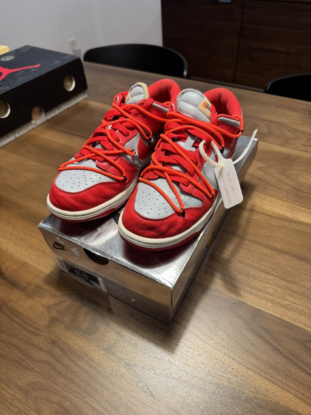 Nike × Off-White Off-White Nike Dunk University Red Size US 7.5 / EU 40-41 - 1 Thumbnail