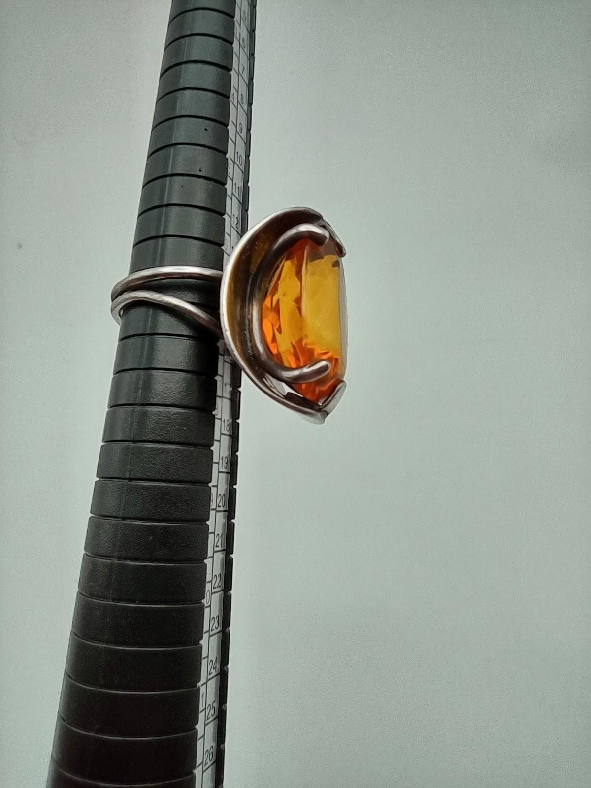 The Unbranded Brand Large Baltic Amber Ring 925 Sterling Poland Size 7 Size ONE SIZE - 5 Thumbnail