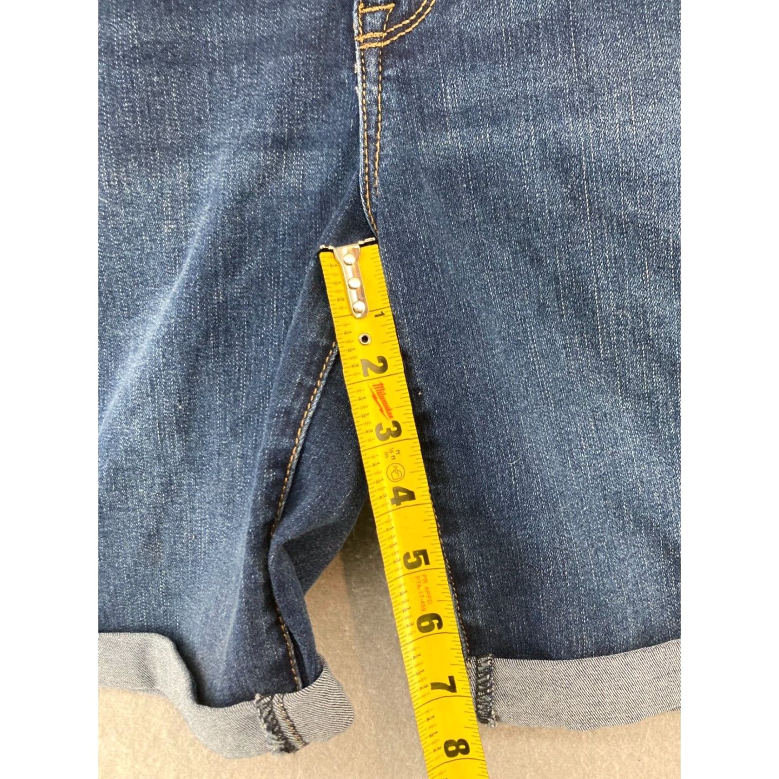 Vintage Seven7 Bermuda Shorts Womens 6 Sunset NWT Stretch Denim Cotton Spandex Blue Mid Rise Flat Front Casual Womens 90s? Size 28" / US 6 / IT 42 - 5 Thumbnail