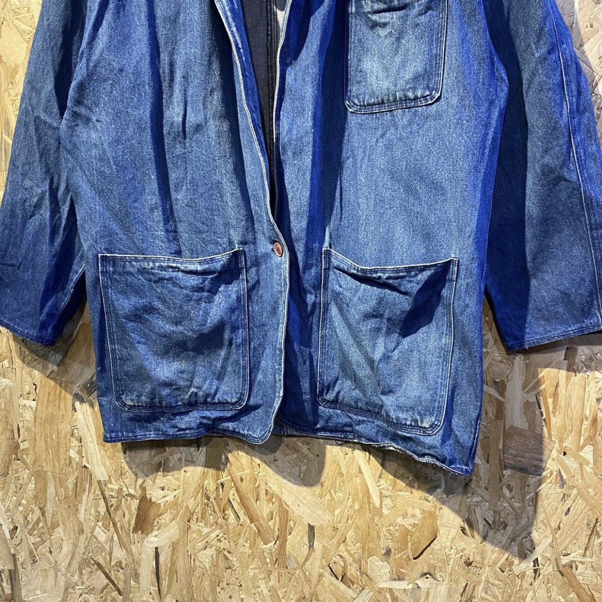 Members Only × Vintage 90s Members Only Denim Workwear Coat Jackets Size US XL / EU 56 / 4 - 4 Thumbnail