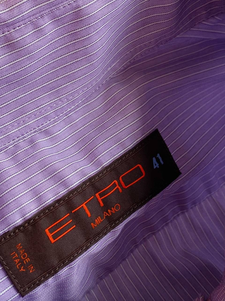 Etro Etro Shirt Purple Strip Size 40S - 9 Thumbnail