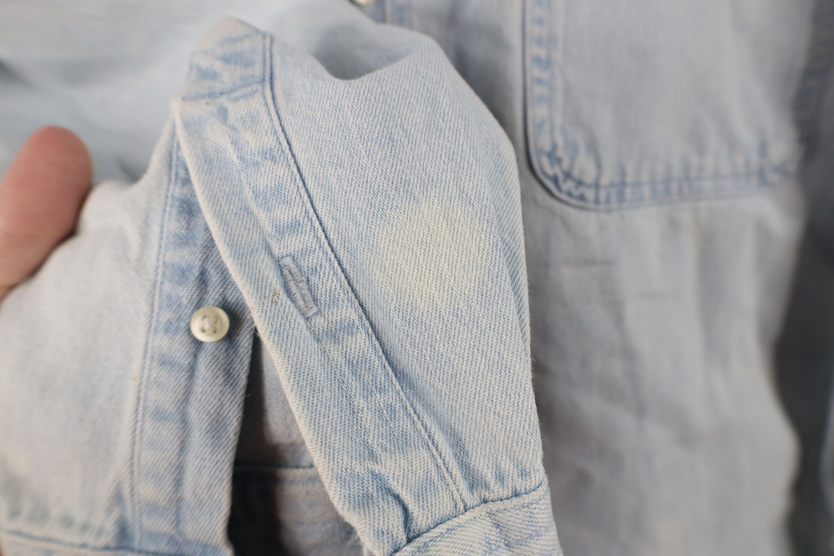 L.L. Bean × Vintage Vintage 90s LL Bean Denim Jean Button Shirt Blue Cotton Size US M / EU 48-50 / 2 - 8 Thumbnail