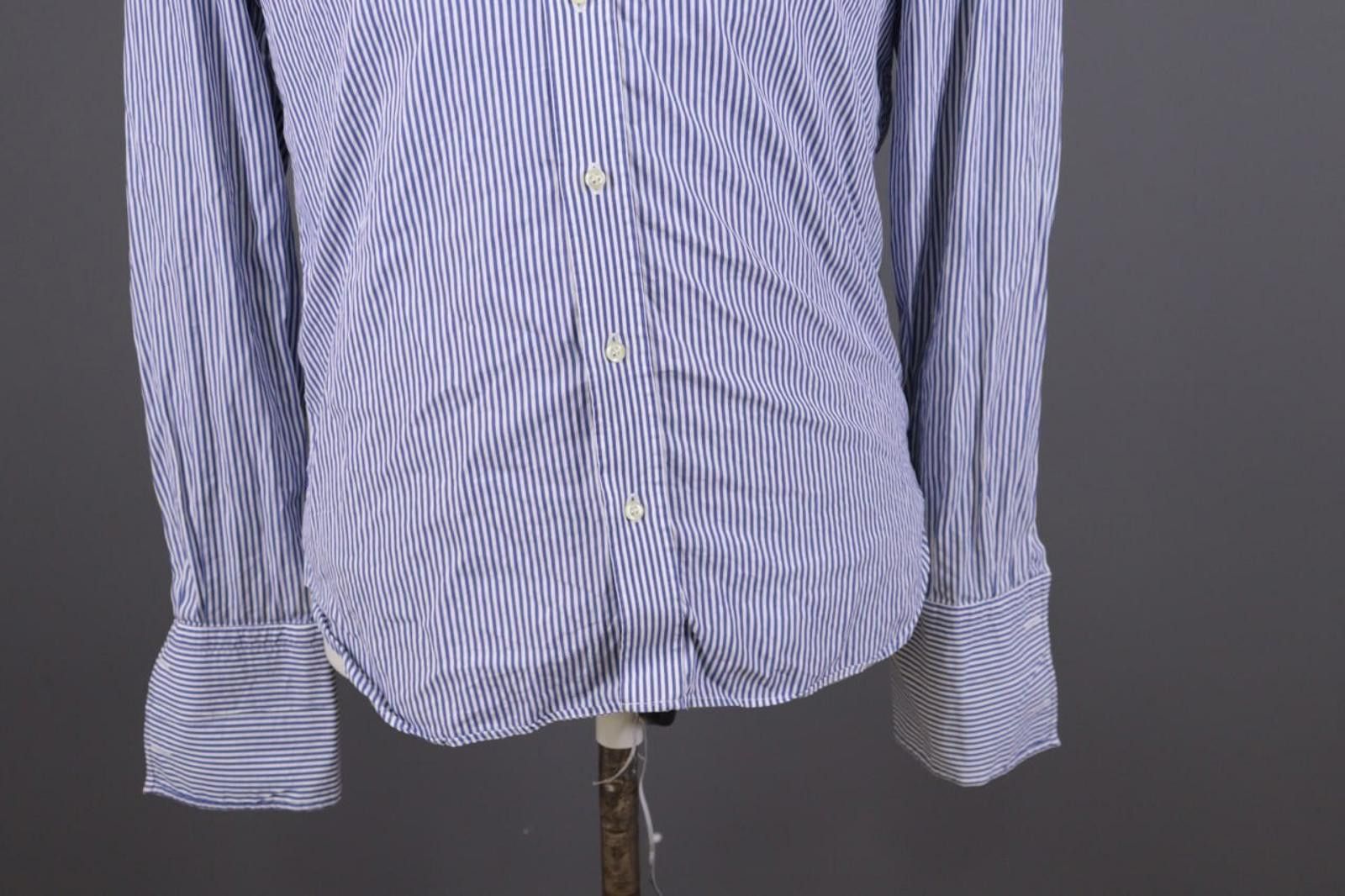 Designer Men Boggi Milano Blue Stripe Button Up Shirt Size 38 Size US M / EU 48-50 / 2 - 3 Thumbnail