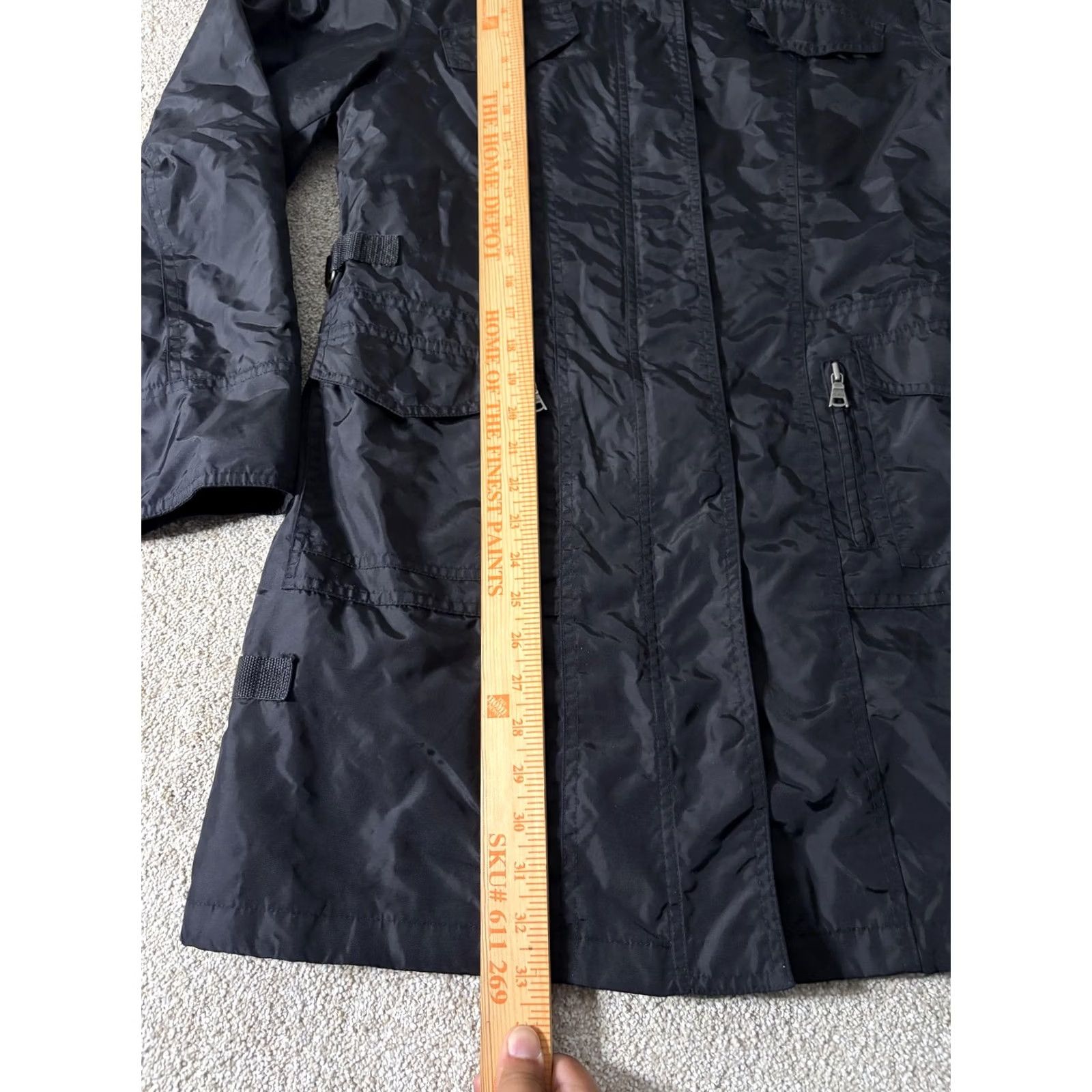 Guess GUESS Coat Womens Medium Black Hooded Parka Belted Zip Pockets Lined Size M / US 6-8 / IT 42-44 - 2 Thumbnail