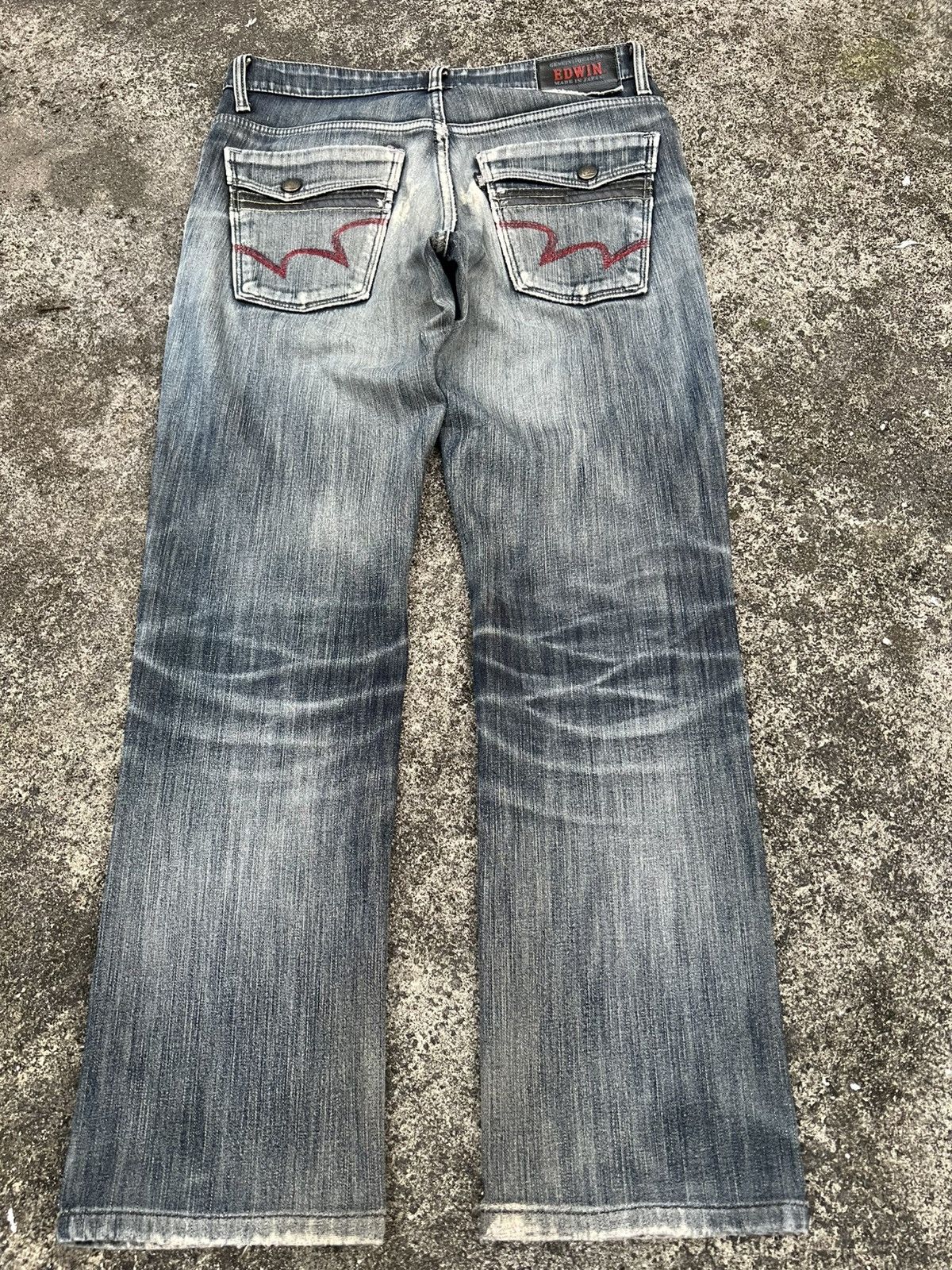 Edwin × If Six Was Nine VINTAGE EDWIN WILD FIRE DISTRESS JEAN Size US 31 - 2 Thumbnail